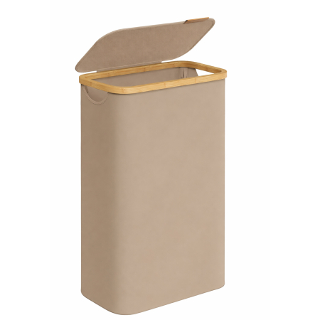 Baie - Cos rufe slim pentru spatii inguste, sac detasabil, 65 litri, 42x23x71 cm, maro bej