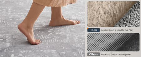 SONGMICS Covor decorativ antiderapant, stil boho, lavabil la masina, 120×170 cm, gri [6]