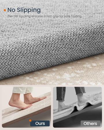 SONGMICS Covor decorativ antiderapant, stil boho, lavabil la masina, 80×150 cm, bej cappuccino [8]