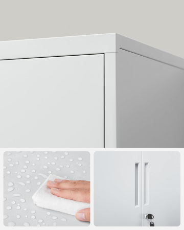 Dulap birou metalic cu 2 usi si sistem de inchidere, multifunctional cu rafturi reglabile, 40x80x90 cm, gri [8]