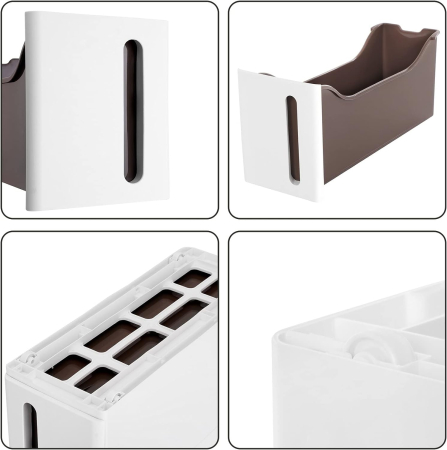 SONGMICS Dulap de depozitare pe roti, pentru bucatarie sau baie, din plastic, cu 4 nivele, 45x17x84cm, alb [5]