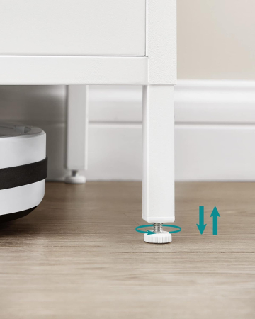 Dulap depozitare metalic cu 2 usi, raft reglabil, cadru otel, stil industrial, 80x40x76 cm, alb si bej [1]