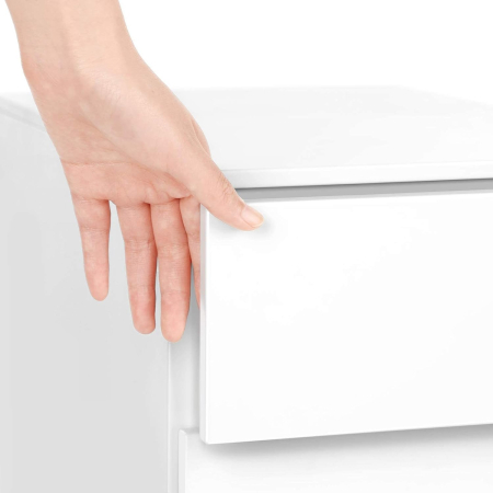 SONGMICS Dulap mobil tip rollbox pentru birouri, 3 sertare pentru documente A4, otel, 30x45x60 cm, alb [2]