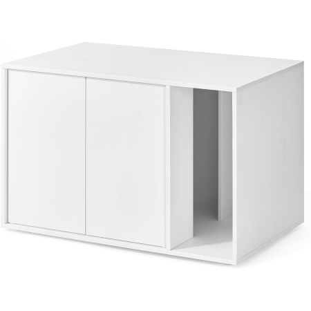 Dulap litiera pisici montaj rapid fara scule pal minimalist, 80x50x50 cm, spatiu generos, alb