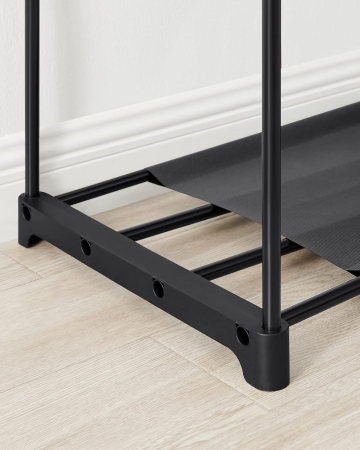 Dulap portabil pentru haine cu 4 bare de suspendare si rafturi, structura metalica, 151x43x166 cm, negru [2]