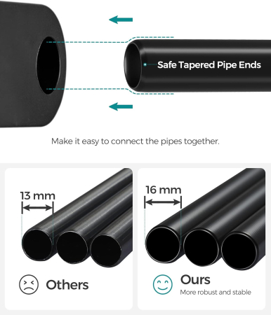 Dulap portabil pentru haine cu 4 bare de suspendare si rafturi, structura metalica, 151x43x166 cm, negru [7]