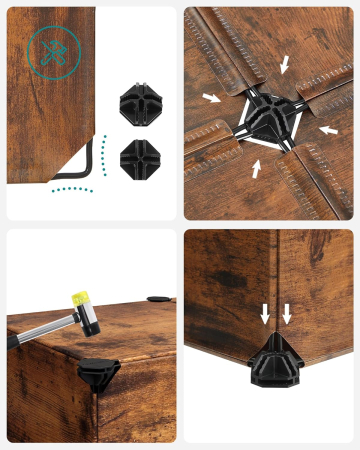 Etajera pantofi 43x31x173 cm, 10 compartimente modulare, usa frontala, maro rustic [5]