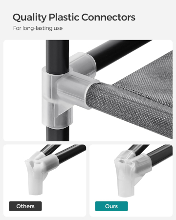 Garderoba din material textil, dulap portabil, cu rafturi si sina de agatat, 170x45x167cm, gri [2]