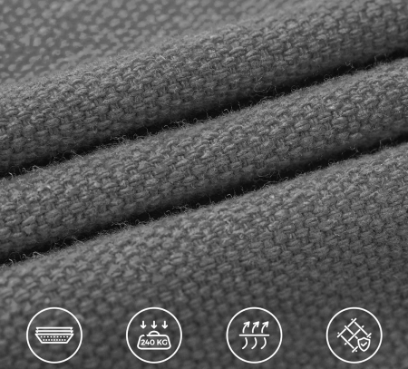 SONGMICS Hamac cu cadru metalic, reglabil la 5 inaltimi, maxim 240 kg, 300x90x95cm, gri [3]