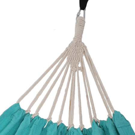 SONGMICS Hamac dublu, accesorii de prindere cu chingi si carabiniere, 210x150 cm, 300 kg, albastru [2]