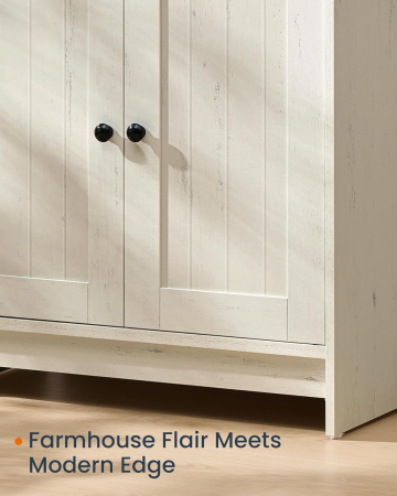 Masca baie pentru chiuveta, suport lavoar, raft reglabil, stil rustic modern, 60x30x61 cm, alb rustic [6]