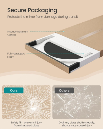 Oglinda de podea ondulata 160x50 cm, rama MDF cu suport, alb [4]