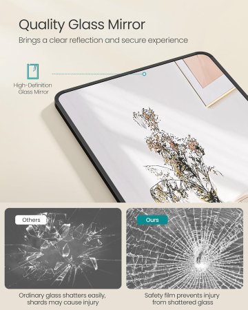 Oglinda de podea tip dressing, rama din aluminiu, sticla securizata, 150x40 cm, negru [6]