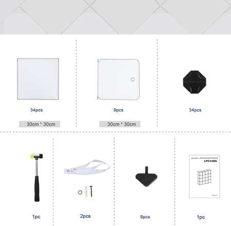 Organizator modular 9 cuburi cu usi, panouri plastic PP impermeabil, cadru metalic, anti-rasturnare, 93x31x93 cm, alb [5]