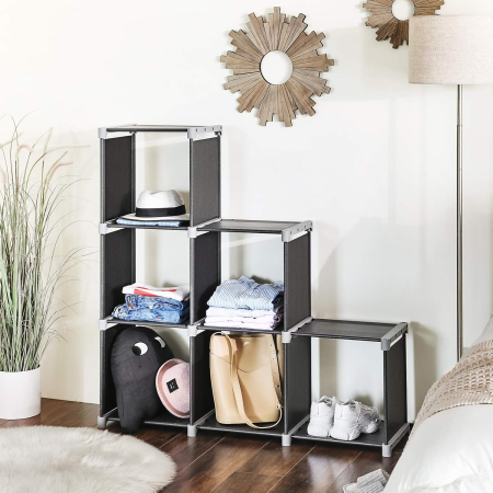 Organizator modular textil, multifunctional, pentru depozitare, negru [1]