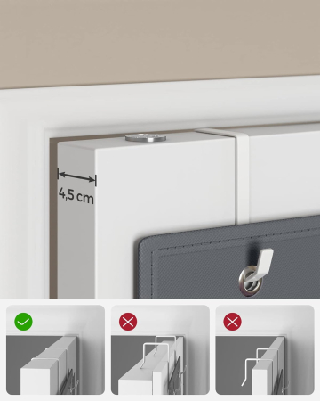 SONGMICS Organizator suspendat cu 4 compartimente, raft textil pentru usa sau perete, 33.5x12x100 cm, gri [1]