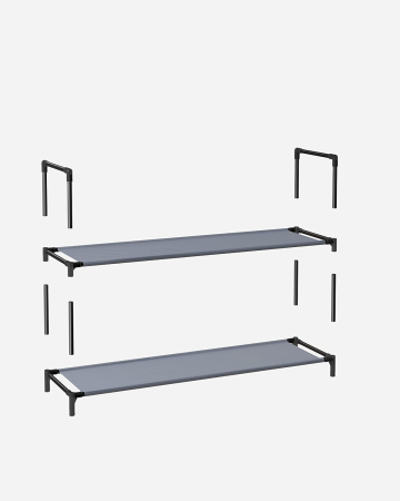 SONGMICS Pantofar cu 10 niveluri, cadru metalic si rafturi textile, 28x45x173 cm, gri [1]