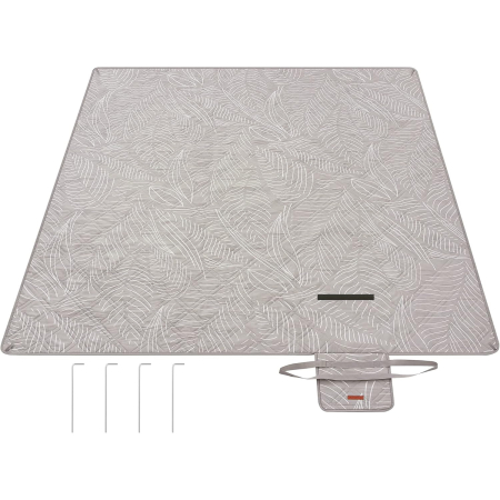 Corturi & articole camping - Patura picnic impermeabila 200x200 cm, cu ancore de fixare, pliabila, lavabila, multistrat, kaki cu model tropical