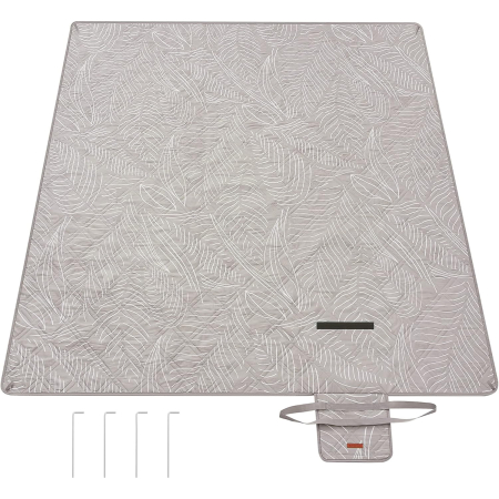 Corturi & articole camping - Patura picnic impermeabila 300x200 cm, cu ancore de fixare, pliabila, lavabila, multistrat, kaki cu model tropical