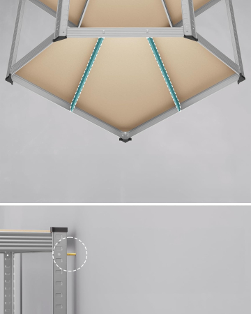 Raft de colt metalic cu 5 polite, pentru garaj sau depozitare, 70x70x180 cm, maxim 875 kg, argintiu [2]
