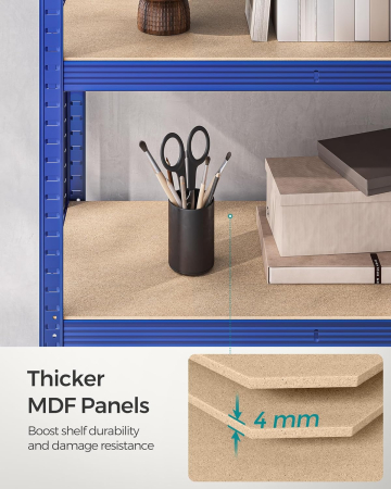 SONGMICS Raft de depozitare metalic, cu rafturi din MDF, 5 polite, max. 875 kg, 180x90x40cm, albastru [7]