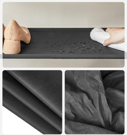 SONGMICS Raft de depozitare pantofi, metalic, 5 nivele din tesatura oxford, pentru 20-25 perechi, 29x89x93cm, maro rustic si negru [6]