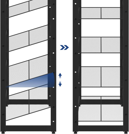 SONGMICS Raft pentru pantofi suprapozabil, pe 12 nivele, din metal, cu rafturi reglabile, pentru 48-60 perechi, 31x 93x223cm, negru [5]