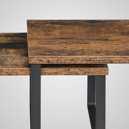 Rafturi bucatarie 30x20x16 cm, set 4 buc, modulare, suprapozabile si extensibile, metal si PAL, maro rustic [6]