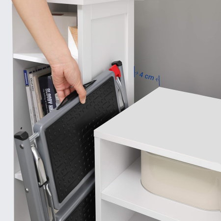 SONGMICS Scara pliabila cu 2 trepte, cauciuc antiderapant, cu maner, sarcina 150 kg, otel, 50x60x44cm, gri si negru [4]