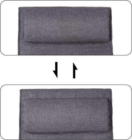 SONGMICS Scaun balansoar din lemn, suport picioare reglabil, maxim 150kg, 67x115x91cm, gri inchis [6]