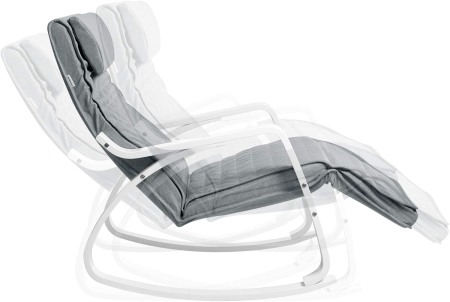 Scaun balansoar din lemn, suport picioare reglabil, maxim 150kg, 67x122x84cm, gri deschis [6]