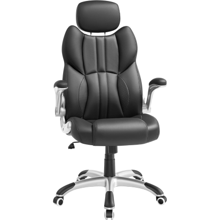 Dormitor & birou - Scaun de birou ergonomic cu brate rabatabile, reglabil pe inaltime, suport cap ajustabil, 70x70x137 cm, negru