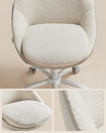 Scaun de birou ergonomic, inaltime reglabila, 60x60x(80-90) cm, bej [8]