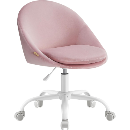 Dormitor & birou - Scaun de birou ergonomic, inaltime reglabila, 60x60x(80-90) cm, roz pastel