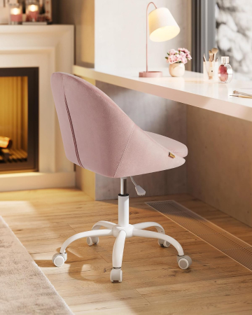Scaun de birou ergonomic, inaltime reglabila, 60x60x(80-90) cm, roz pastel [4]