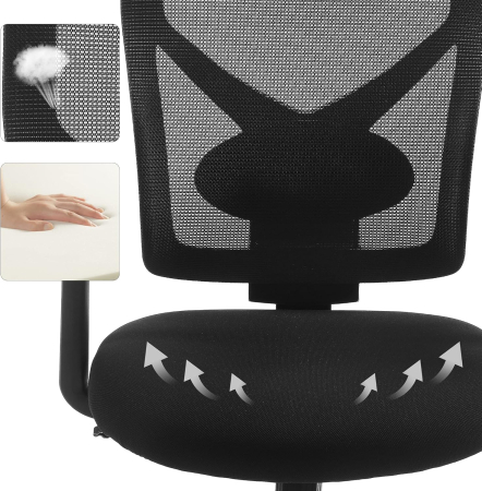 Scaun de birou ergonomic mesh, reglabil complet, brate si suport lombar ajustabile, 68x67x113 cm, negru [6]