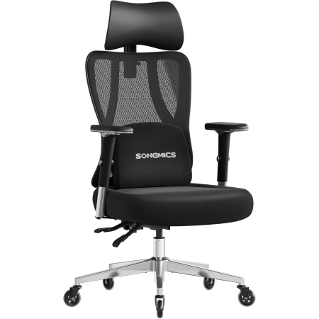 Dormitor & birou - Scaun de birou ergonomic profesional, suport lombar reglabil, tetiera 2D, brate 4D, maxim 150 kg, 70x70x136 cm, negru