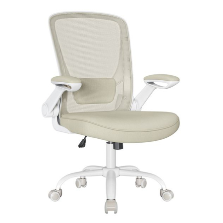 Dormitor & birou - Scaun birou ergonomic reglabil spatar mesh suport lombar, 64x64x107 cm, maxim 120 kg, bej