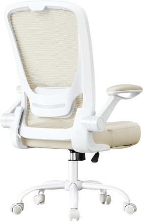 Scaun birou ergonomic reglabil spatar mesh suport lombar, 64x64x107 cm, maxim 120 kg, bej [3]