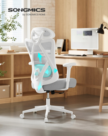 Scaun de birou ergonomic reglabil cu suport lombar si tetiera, maxim 120 kg, 70x70x125 cm, gri [2]