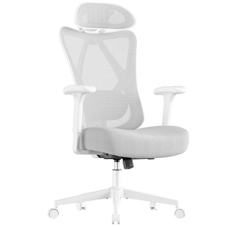 Dormitor & birou - Scaun de birou ergonomic reglabil cu suport lombar si tetiera, maxim 120 kg, 70x70x125 cm, gri