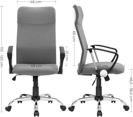 Scaun de birou ergonomic, reglabil pe inaltime, functie balans, maxim 120 kg, 63x63x120 cm, gri [2]
