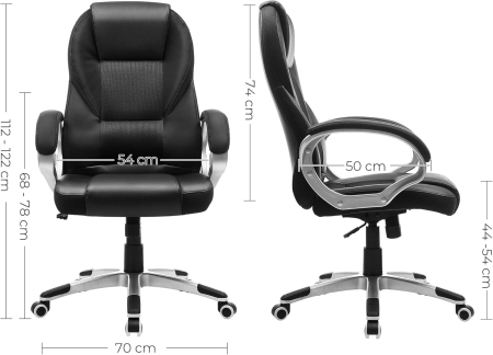 Scaun de birou ergonomic, reglabil pe inaltime, functie balans, tapitat piele sintetica, 54x50x122 cm, nergu [1]