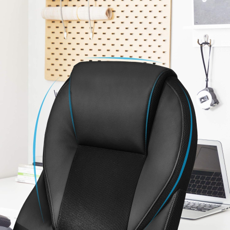 Scaun de birou ergonomic, reglabil pe inaltime, functie balans, tapitat piele sintetica, 54x50x122 cm, nergu [8]