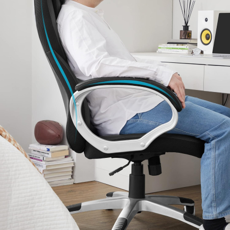 Scaun de birou ergonomic, reglabil pe inaltime, functie balans, tapitat piele sintetica, 54x50x122 cm, nergu [2]