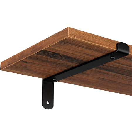 SONGMICS Set 2 rafturi de perete plutitoare, MDF cu efect de lemn vintage, 60x20cm, 15 kg per raft, maro rusic [4]