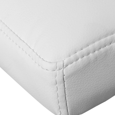 SONGMICS Set 2 scaune bar reglabile pe inaltime, cu spatar, sezut PU si suport picioare, rotatie 360°, 38x45x115 cm, alb [5]