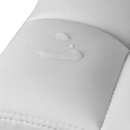 SONGMICS Set 2 scaune bar reglabile pe inaltime, cu spatar, sezut PU si suport picioare, rotatie 360°, 38x45x115 cm, alb [6]