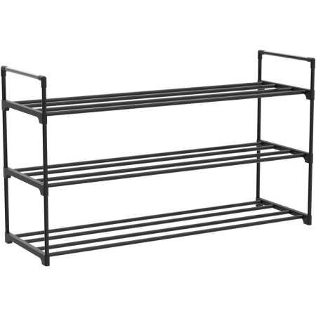 Set 2 suporturi pentru pantofi cu 3 niveluri, structura metalica, 30x92x54 cm, negru [8]