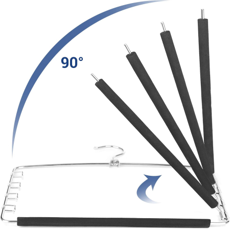 Set 3 umerase multifunctionale pentru pantaloni cu 5 bare rotative la 90° fiecare pentru economisirea spatiului in dulap, protectie antialune [2]